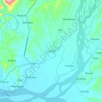 Mapa topográfico La Paz, altitud, relieve