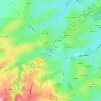 Mapa topográfico Le Point du Jour, altitud, relieve