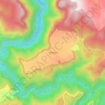 Mapa topográfico Doñana, altitud, relieve
