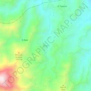 Mapa topográfico Frias, altitud, relieve