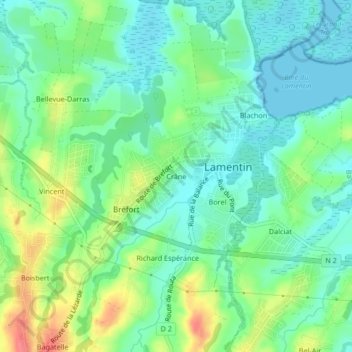 Mapa topográfico Crâne, altitud, relieve