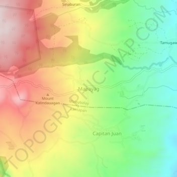 Mapa topográfico Mapayag, altitud, relieve