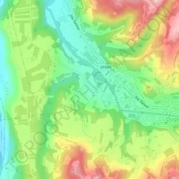 Mapa topográfico Pian del Troglio, altitud, relieve