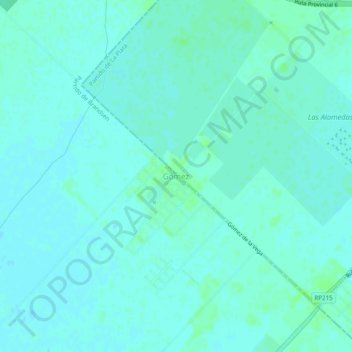 Mapa topográfico Gómez, altitud, relieve