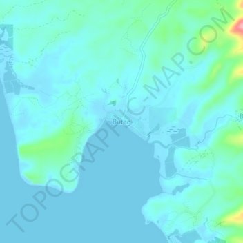 Mapa topográfico Butag, altitud, relieve