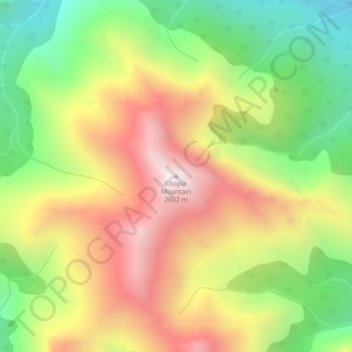 Mapa topográfico Utopia Mountain, altitud, relieve