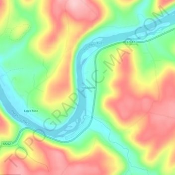 Mapa topográfico President, altitud, relieve
