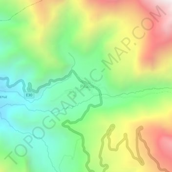 Mapa topográfico Pilaló, altitud, relieve