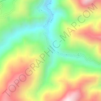 Mapa topográfico Dos Quebradas, altitud, relieve
