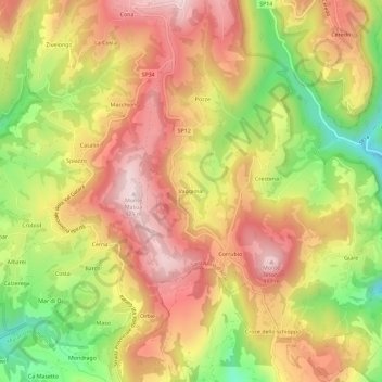 Mapa topográfico Vaggimàl, altitud, relieve