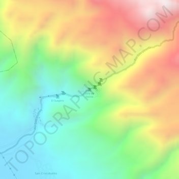 Mapa topográfico Velo de Novia, altitud, relieve