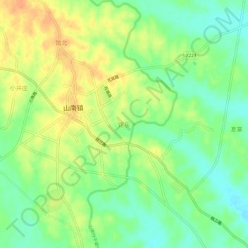 Mapa topográfico 馆东, altitud, relieve