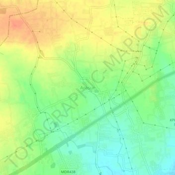 Mapa topográfico Arasur, altitud, relieve