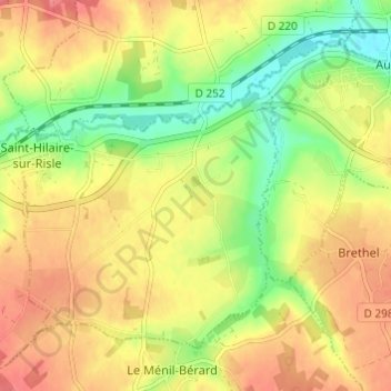 Mapa topográfico Les Canards, altitud, relieve