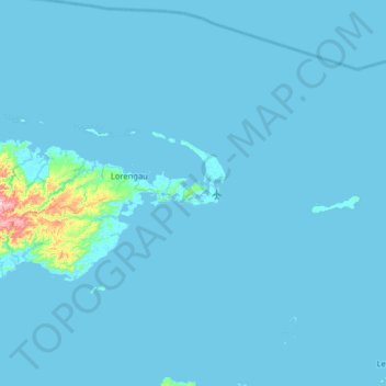 Mapa topográfico Los Negros Island, altitud, relieve