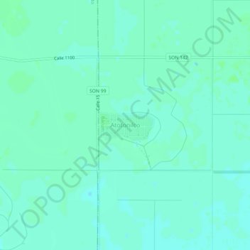 Mapa topográfico Atotonilco, altitud, relieve