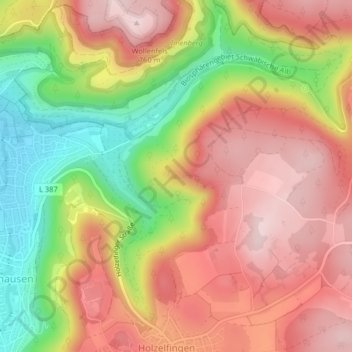 Mapa topográfico Untergreifenstein, altitud, relieve