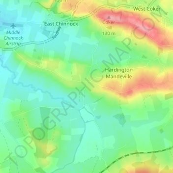 Mapa topográfico Hill End, altitud, relieve