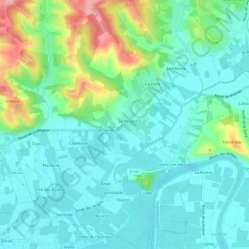 Mapa topográfico La Mégère, altitud, relieve