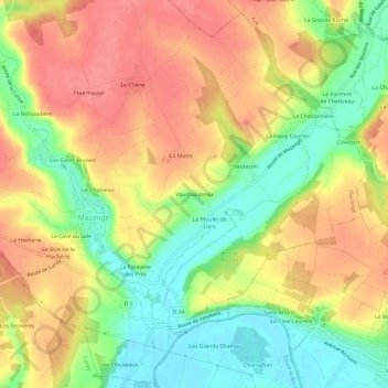 Mapa topográfico Vauchalupeau, altitud, relieve