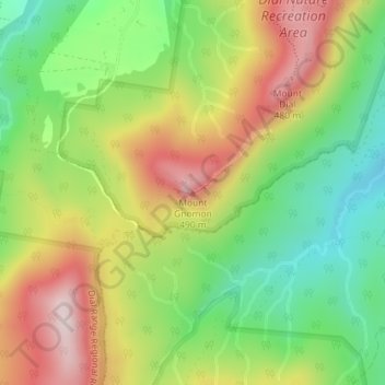 Mapa topográfico Mount Gnomon, altitud, relieve