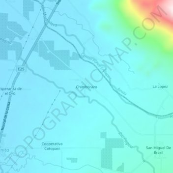 Mapa topográfico Chimborazo, altitud, relieve