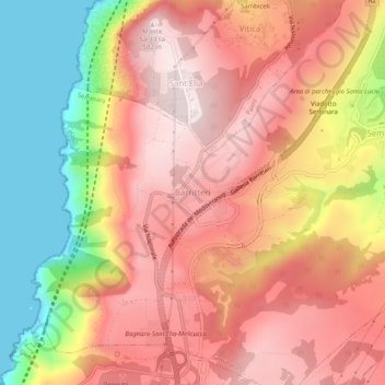 Mapa topográfico Barritteri, altitud, relieve
