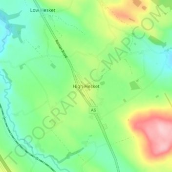 Mapa topográfico High Hesket, altitud, relieve