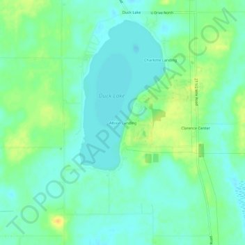 Mapa topográfico Albion Landing, altitud, relieve