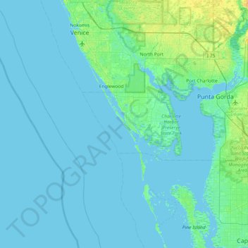 Mapa topográfico Don Pedro Island, altitud, relieve