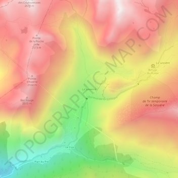 Mapa topográfico La Savonne, altitud, relieve
