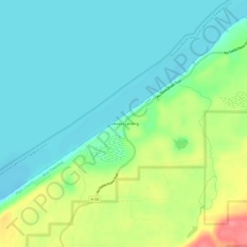 Mapa topográfico Sullivans Landing, altitud, relieve