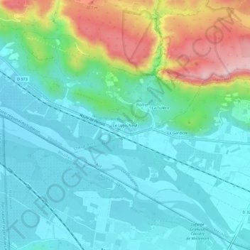 Mapa topográfico Le Logis Neuf, altitud, relieve