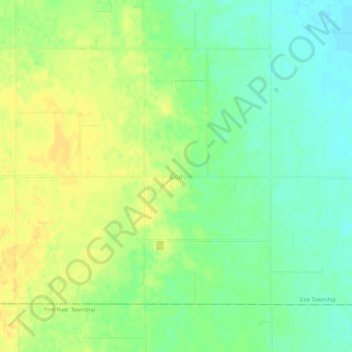 Mapa topográfico Coe, altitud, relieve