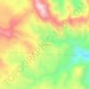 Mapa topográfico Cinco Minas, altitud, relieve