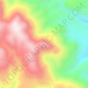 Mapa topográfico Cerro La Sorrueda, altitud, relieve