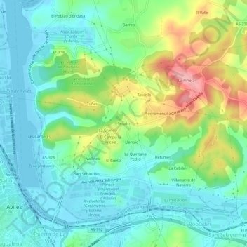 Mapa topográfico Tetuán, altitud, relieve