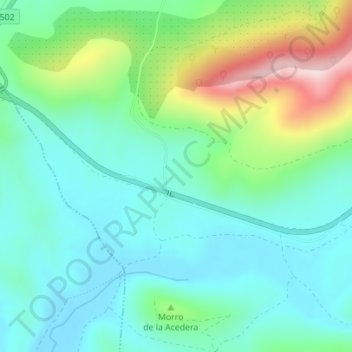 Mapa topográfico Cerro de la Nieve, altitud, relieve