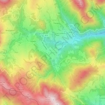 Mapa topográfico Coloretta, altitud, relieve
