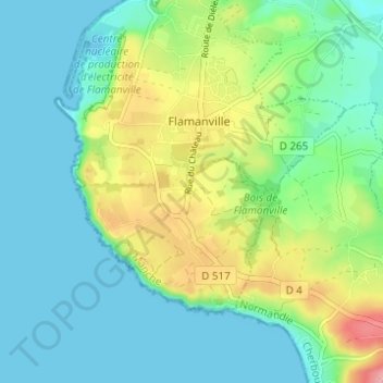 Mapa topográfico Hameau Viel, altitud, relieve