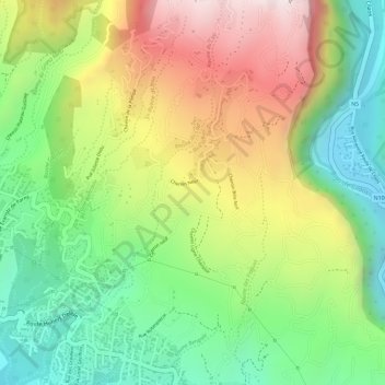 Mapa topográfico Le Tapage, altitud, relieve
