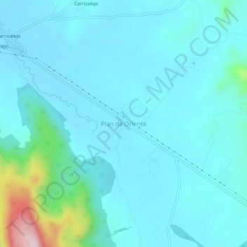 Mapa topográfico Plan de Oriente, altitud, relieve