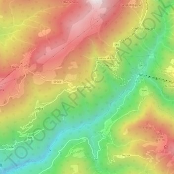 Mapa topográfico Armio, altitud, relieve