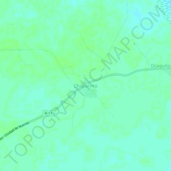 Mapa topográfico Chaparrito, altitud, relieve