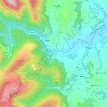 Mapa topográfico Gaville, altitud, relieve