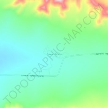 Mapa topográfico Garambullo, altitud, relieve