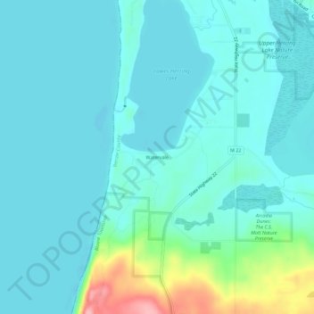 Mapa topográfico Watervale, altitud, relieve