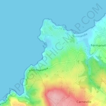 Mapa topográfico Le Perrey, altitud, relieve