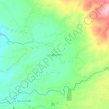 Mapa topográfico Hinaplanan, altitud, relieve