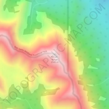 Mapa topográfico Nihahi Ridge, altitud, relieve